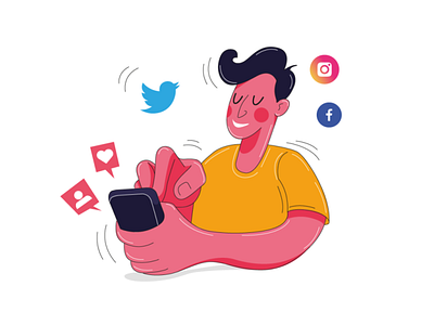 social media design digital flat graphic icon illustration painting ui vector web