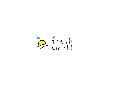 Fresh World Logo clean design hand identity logo simple typography vector written