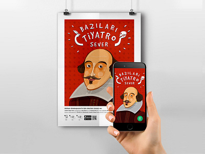 Shakespeare app book fair portrait poster typography vector