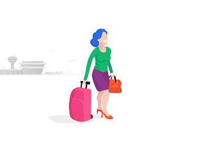 Airport People 3 design digital flat graphic illustration painting ui ux vector web website