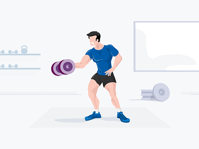 Fitness design digital flat graphic illustration painting vector web