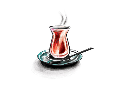 Turkish Tea illustration design digital graphic illustration painting ui ux web