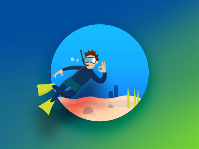 Divers club icon design design flat graphic icon illustration ui ux web