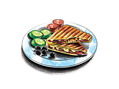 Toasted Sandwich design digital graphic illustration painting ui ux web