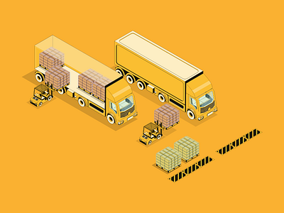 Trucks Close design digital flat flat design graphic illustration isometric illustration painting ui vector web