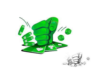 gambling addiction design digital illustration flat graphic illustration painting vector