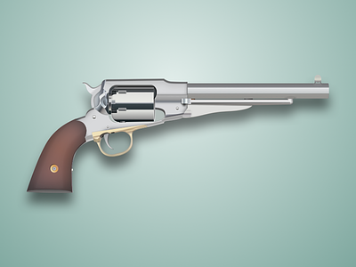 Gun 3d chrome gun illustration metal pistol realistic reflections revolver silver visualisation weapon