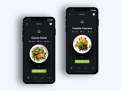 iPhone X - Food App app black clean design eat food health iphonex mobile restaurant typography ui
