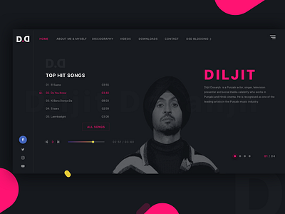 Music Website Concept - Diljit Dosanjh