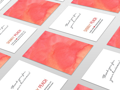 Skinny Peach - Thanks for Business Cards branding business cards greeting cards identity orange painting peach pink skinny peach watercolor