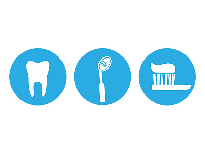 Icons for Smile Center's Website blue branding dentist icon identity mirror tooth toothbrush web