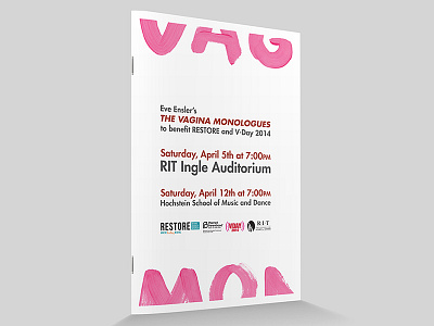 V-Day Pamphlet art graphic design painting pamphlet pink production program book