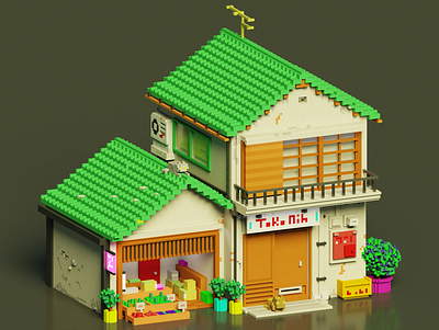 Green Home Voxel Art 🏡 macicavoxel
