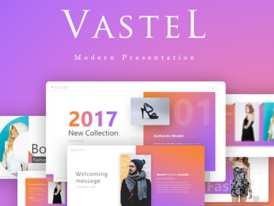 Vastel Powerpoin Template branding colorfull fashion keynote powerpoint ppt pptx simple ui ux