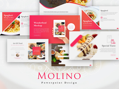 Molino Food Powerpoint Template branding colorfull fashion food keynote powerpoint ppt pptx restorant simple ui ux