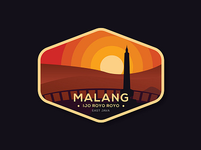 Malang City bagde city design flat icon illustrator logo vector