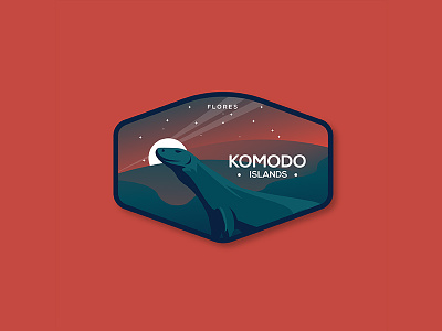 Komodo Island art artwork badge badgedesign design draw graphic illustration illustrator komodo vector