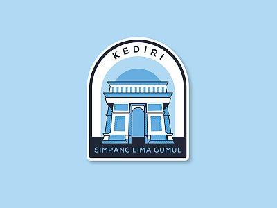 SIMPANG LIMA GUMUL KEDIRI art artwork badge badgedesign design draw graphic illustration illustrator mountain vector