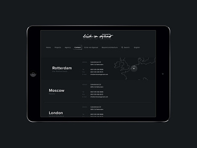 Designed by Erick van Egeraat - Contact page architecture contact map