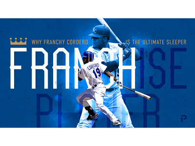 Franchy Cordero hype piece for Pitcher List fantasy baseball sports design