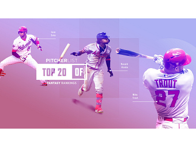 Graphic for the annual pre-season positional rankings at PL fantasy baseball sports design
