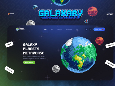 Galaxary Metaverse - NFT Tokens Pixel ART design galaxy game nft token ui ux website