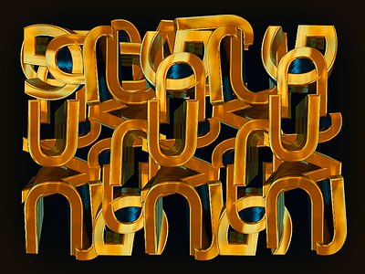 3D letter calligraphy Gold 3d calligraphy design gold letter