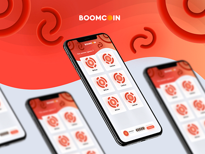 BOOMCOIN - Concept App Telegram channel transfer money abstract app boom coin coins concept design fray iphone 11 money product red telegram transfer ui ux white