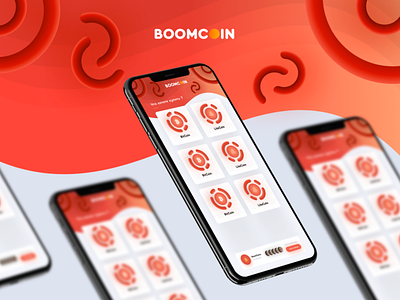 BOOMCOIN - Concept App Telegram channel transfer money abstract app boom coin coins concept design fray iphone 11 money product red telegram transfer ui ux white