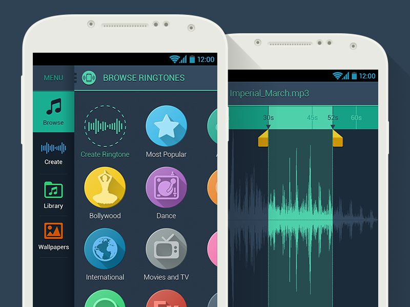 Free Ringtones (Android) by Artem Tolstykh on Dribbble