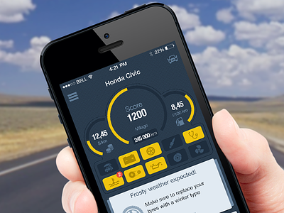 DriverNotes (iPhone) 7 app application car dashboard designer flat ios iphone mobile ui ux