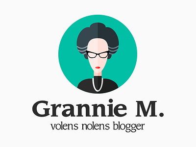 Grannie M. logo avatar blog blogger character design flat icon identity logo logotype profile social