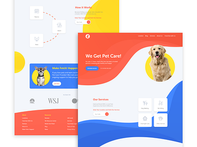 Pet Care Landinng | Freebie care concept dog freebie landingpage pet pet care sunny thecruze ui ui design uiux