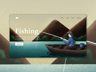 Fishing - (48/100 ) Daily Illustration Challenge illustration ipad landing page procreate ui