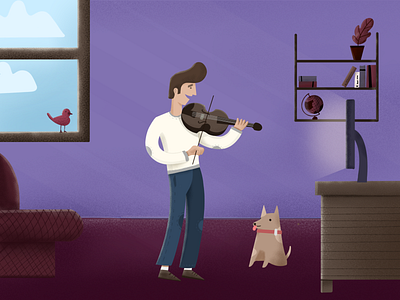 Violin Player character illustration