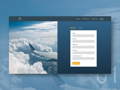 UI Challenge Day 1 - Sign Up adobe xd dailyui dailyuichallenge flight signup ui
