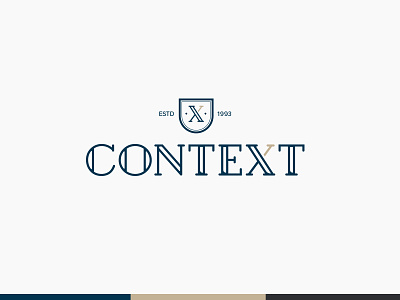 Context letter c letter x logo logotype shield