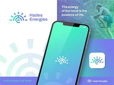 Hades Energy - Logo Design Concept (unused) app icon logo brand identity branding energy logo gradient identity logo minimalist modern logo solar logo ui