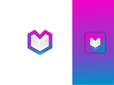 M logo design symbol geometric pattern logo logo apps m initial mark symbol