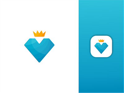 Love Mark apps branding diamond king logo love mark queen symbol