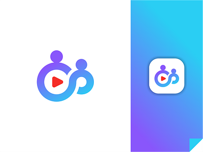 Logo Video Streaming App chat connecting people experience icon apps interface logo play startup video streaming
