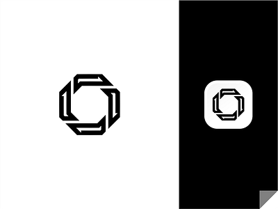 Black Octagon Logo app arrow business design experience hexa icon logo minimalist octagon simple symbol mark