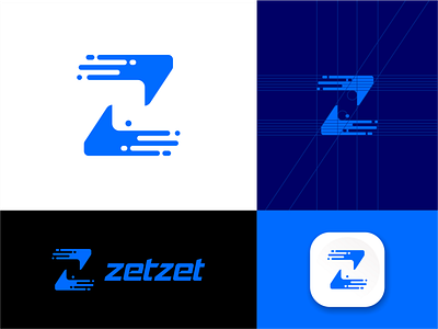 ZetZet Logo Design apps branding communication experience icon identity interface logo mark minimalist modern logo services startup symbol symbol mark tech logo z logo