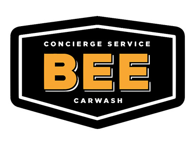 BEE Concierge Service Carwash Concept bee black car carwash design graphic hexagon logo service typography vintage yellow