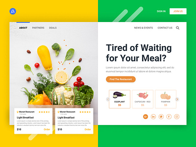 Vegetarians Food banner design dashboard design illustration typography ux web app web design website