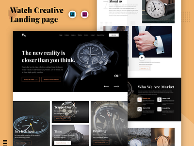 Watch - Landing Page banner creative creative landing page creative web design landing landing page landing theme luxury page template theme ui ux watch watch landing page web bannner web design web template