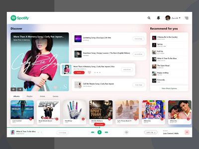Spotify Redesign Challenge Dashboard spotify app spotify web