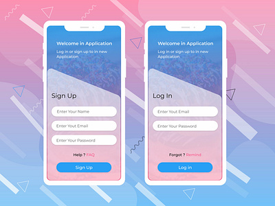 Mobile Mockup Login And Sign Up dashboard design illustration ui ux vector web app