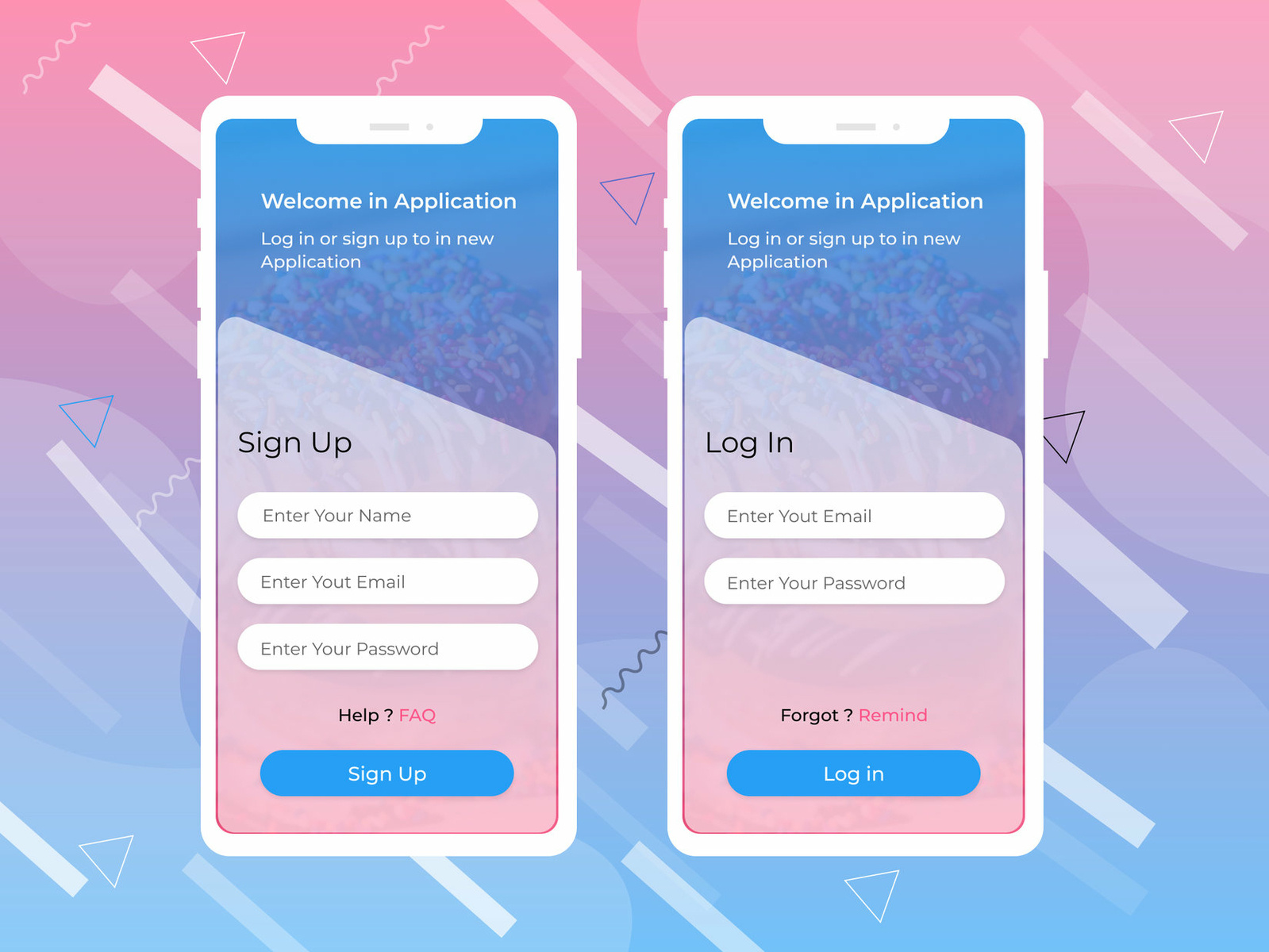 Mobile Mockup Login And Sign Up by Anrudh Singh on Dribbble