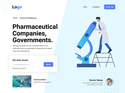 Pharmaceutical banner design illustration web design
